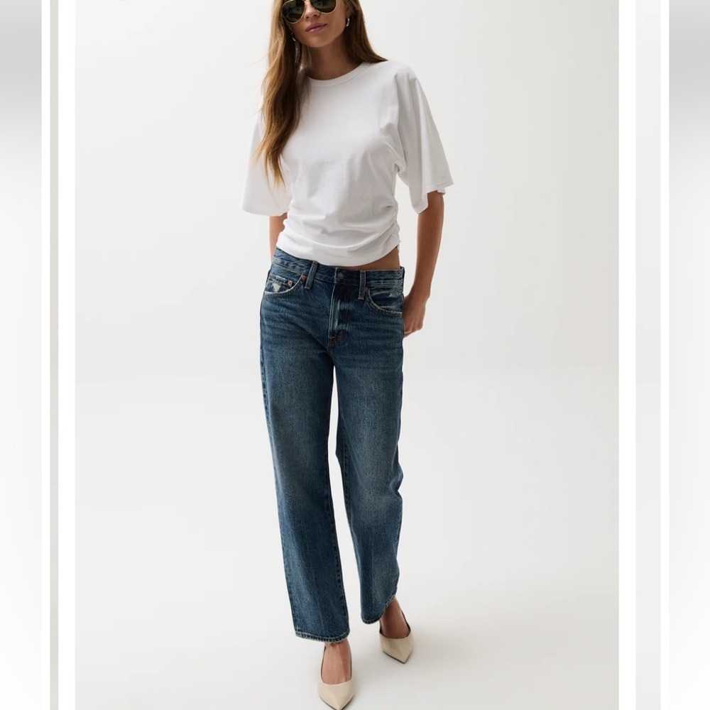 pistola Medium Wash High Rise Straight Jeans